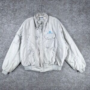 Swingster Windbreaker Jacket Men Large Gray Georgia Pacific Logo Water Resistant